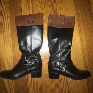 Bandolino Black & Brown Riding Boots